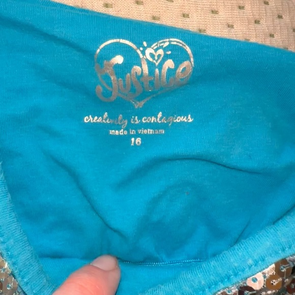 Justice y2k sequin one shoulder tank top - Picture 2 of 4